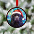 Newfoundland in Santa Hat Suncatcher Decoration